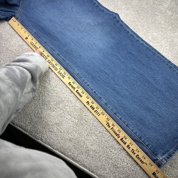 Pink Victoria's Secret Jeans Size 18 Blue Wide Leg High Rise Denim Stretch - Picture 7 of 8